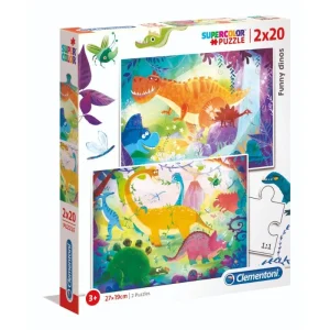 Clementoni Funny Dinos Puzzle - 2 x 20Pcs