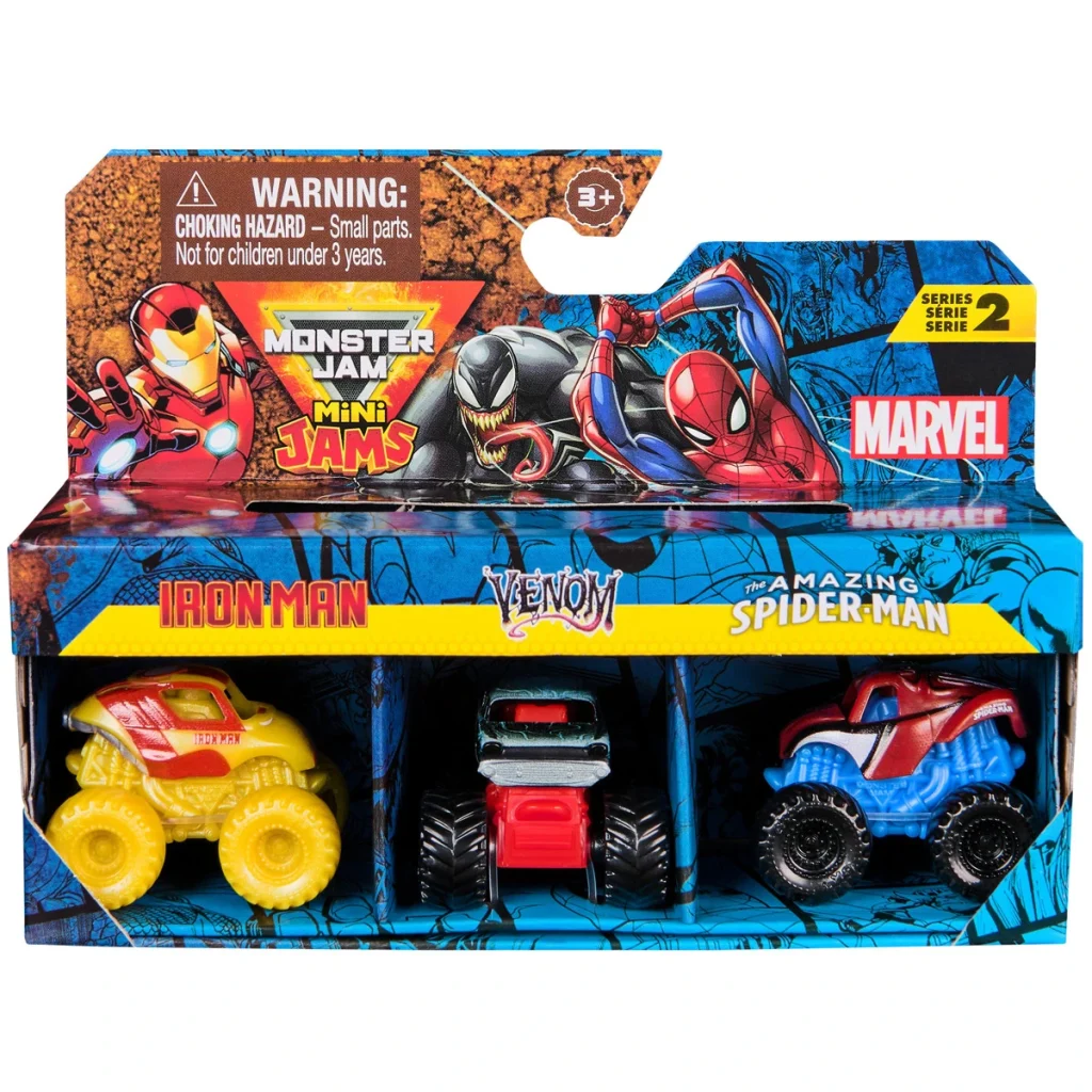 Monster Jams Marvel Vehicle 3 Pack (Styles Vary)