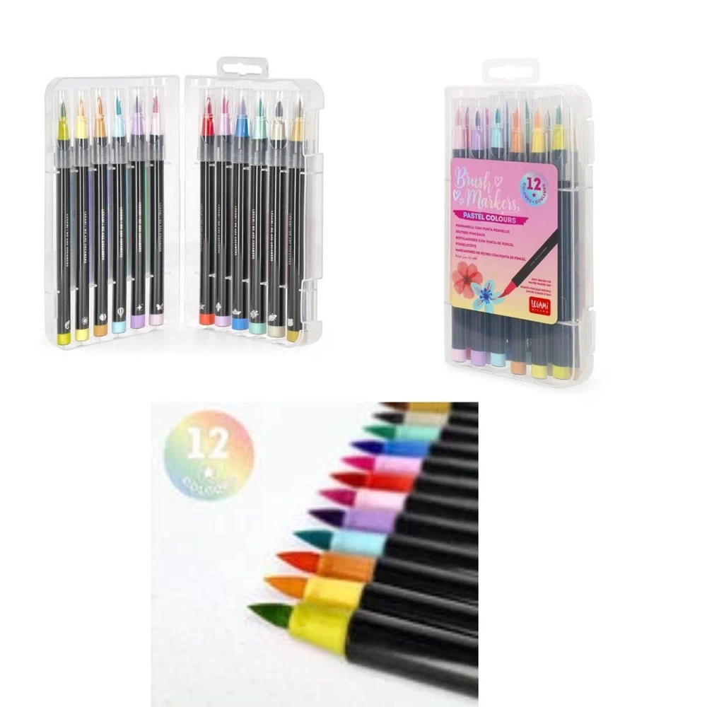Set of 12 Brush Markers - Pastel Colours