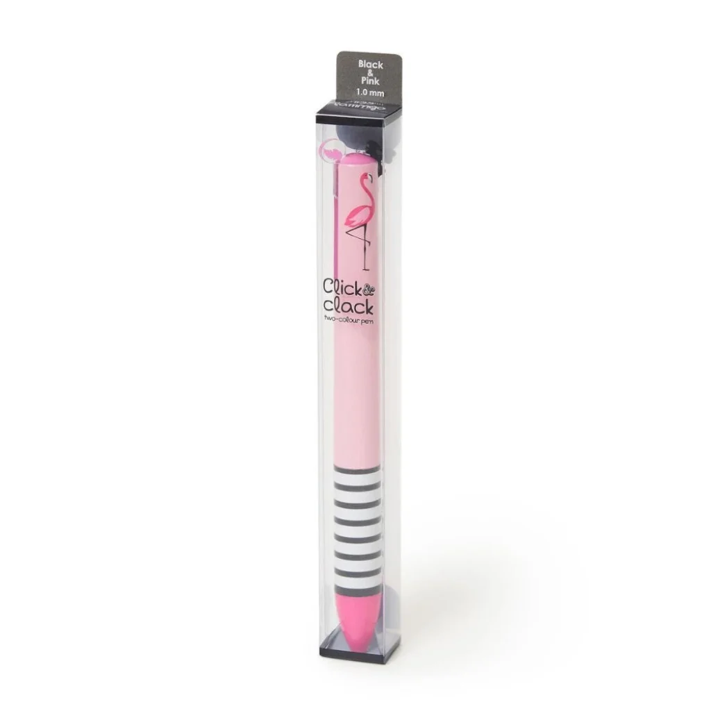 2 Colour Pen Pink & Black - Flamingo
