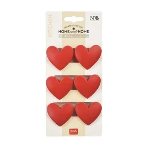 Bag Clips x 6 Pcs - Heart