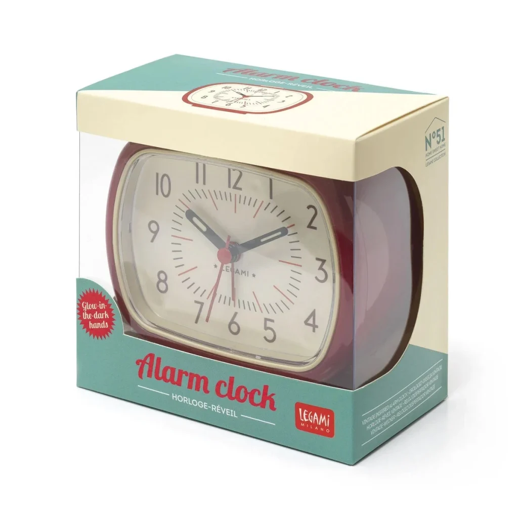 Vintage Inspired Alarm Clock - Red