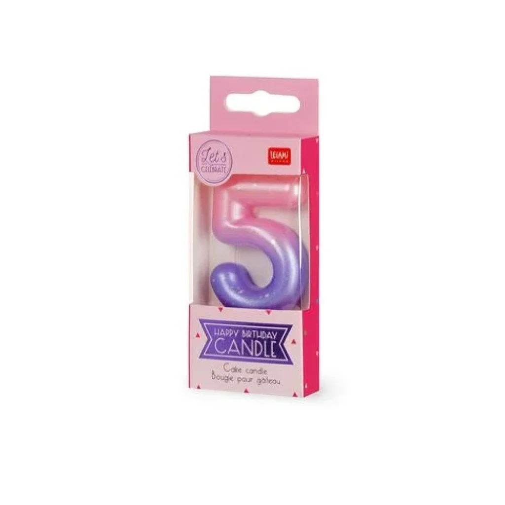 Cake Candle - 5 - Pink