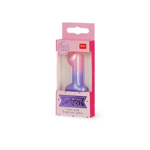 HAPPY BIRTHDAY CANDLE -CAKE CANDLE - 1 - PINK