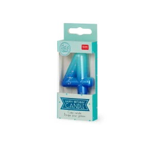 HAPPY BIRTHDAY CANDLE – CAKE CANDLE – 4 – BLUE