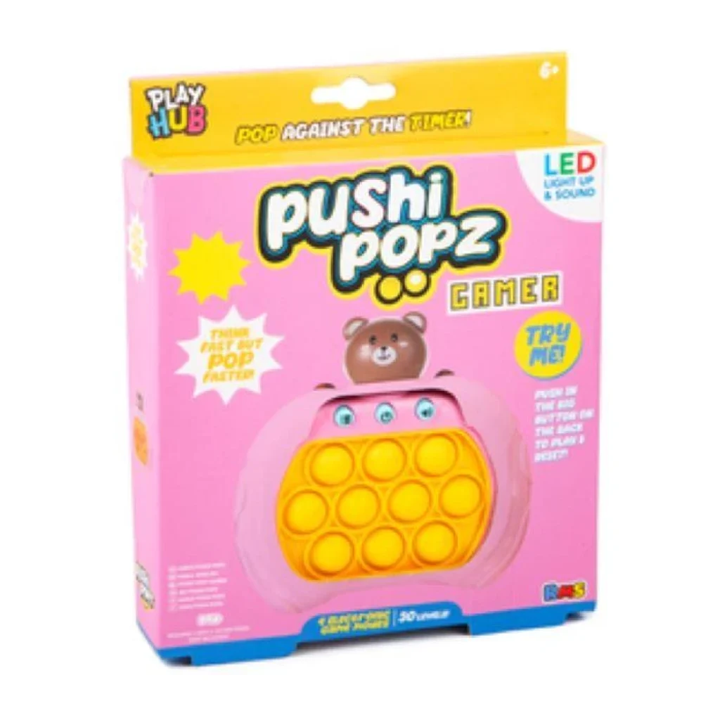 Pushi Popz Bear Led Light-Up Fidget Game