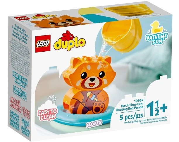 LEGO Duplo Bath Time Floating Panda Red 5 Pieces