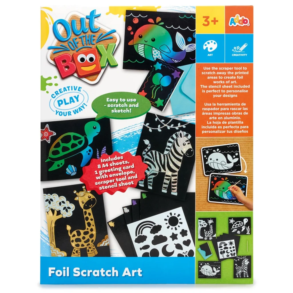 Out of the Box Foil Rainbow Scratch Art Craft Set