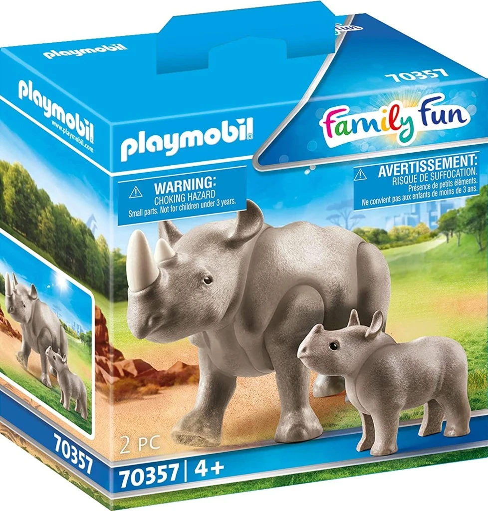 Playmobil Rhino With Calf Playset