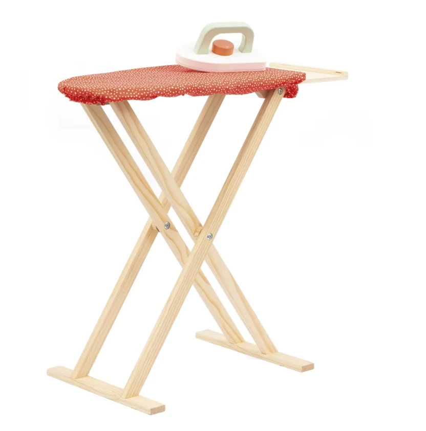 Wooden Ironing Board and Iron