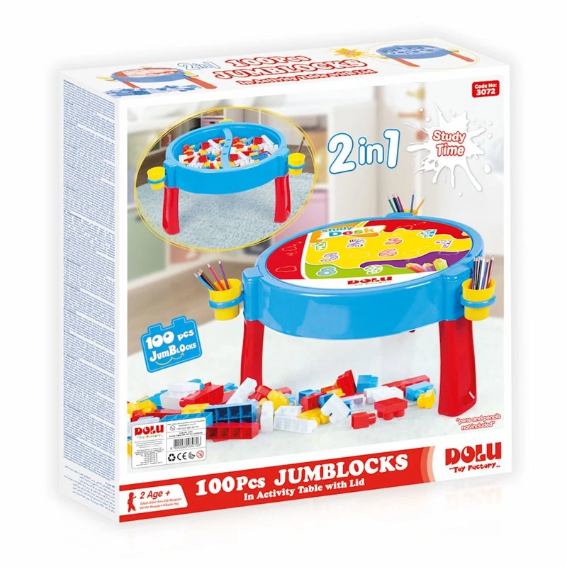 Dolu Bright Activity Table with 100 JumBlocks