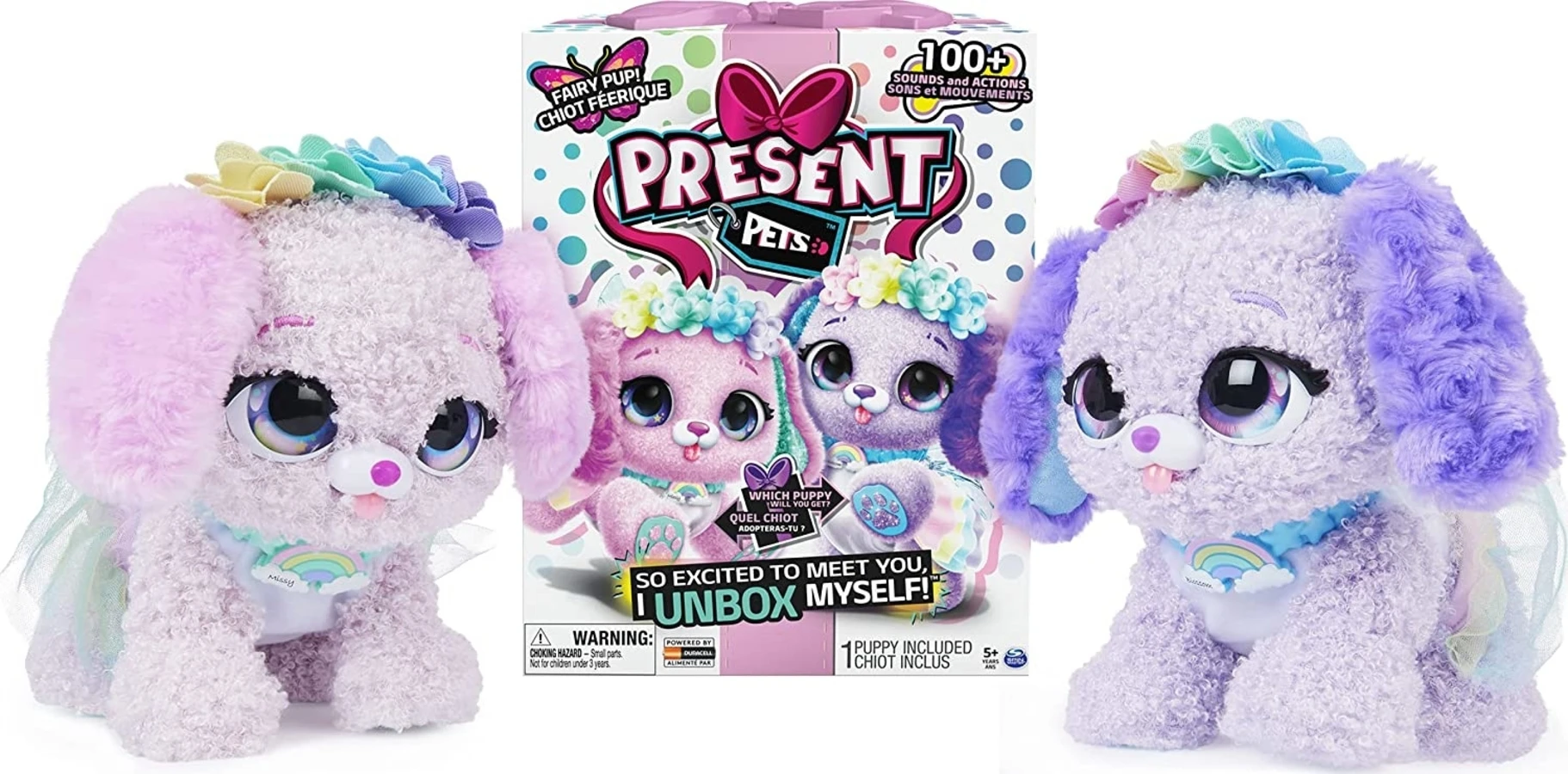 Present Pets Interactive 12' Puppies: Rainbow Fair
