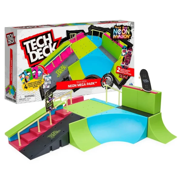 Tech Deck 3 In 1 Ramp Tech Deck Neon Mega Park Ramp Set - Junior's Toyshop