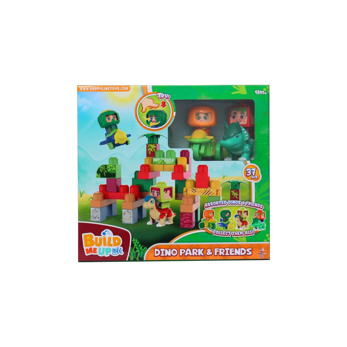 Maxi Dino & Frds Building Bricks Playset - 37 Pcs