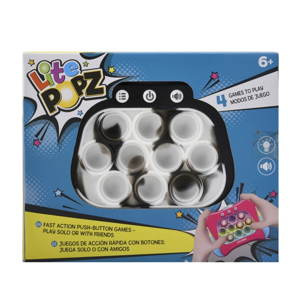 Lite Popz Push Button Fidget Game - Black Camo