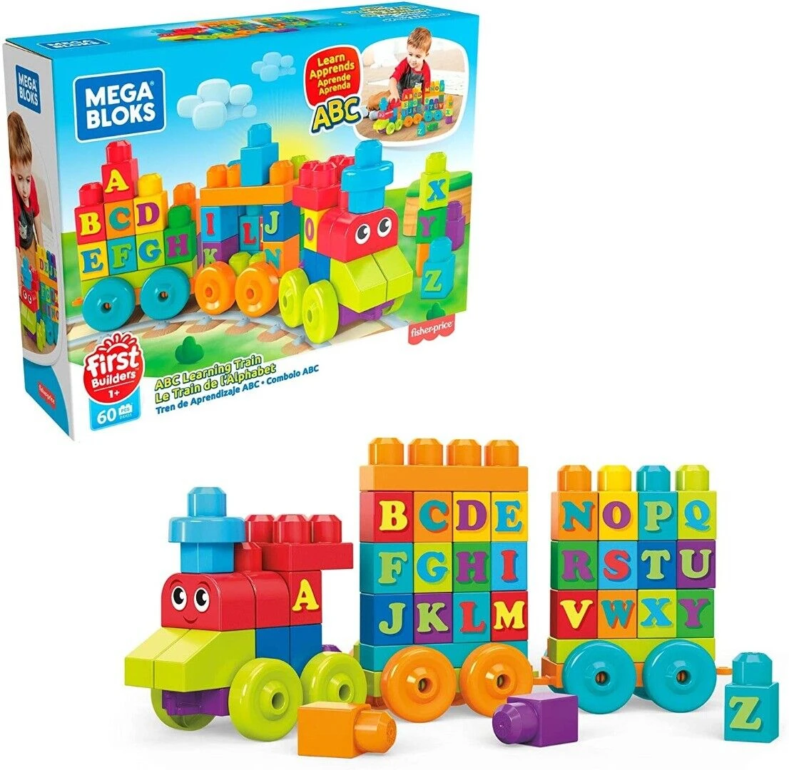 MEGA BLOKS FIRST BUILDERS ALPHABET TRAIN - 60 PCS