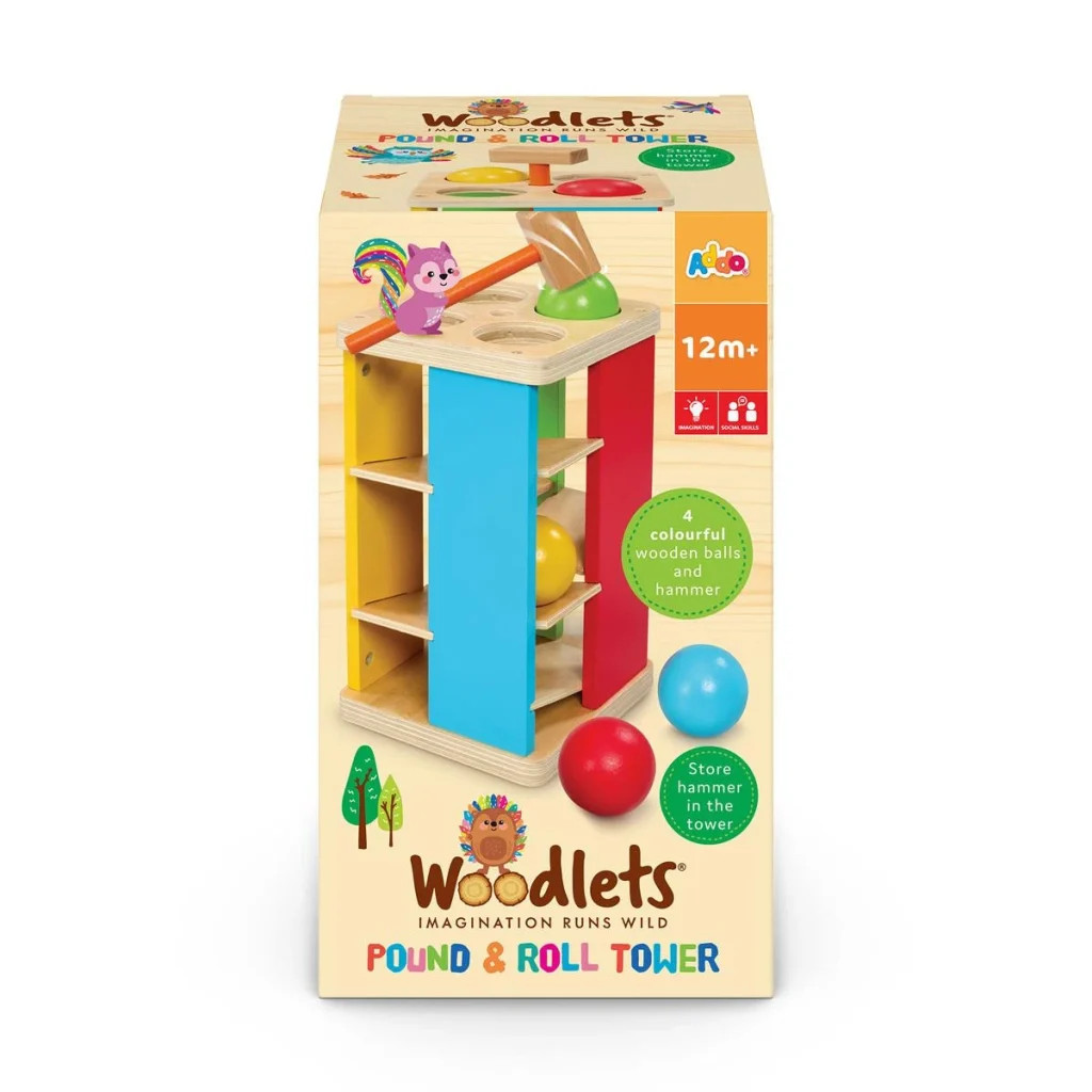Woodlets Pound And Roll Tower Activity Toy