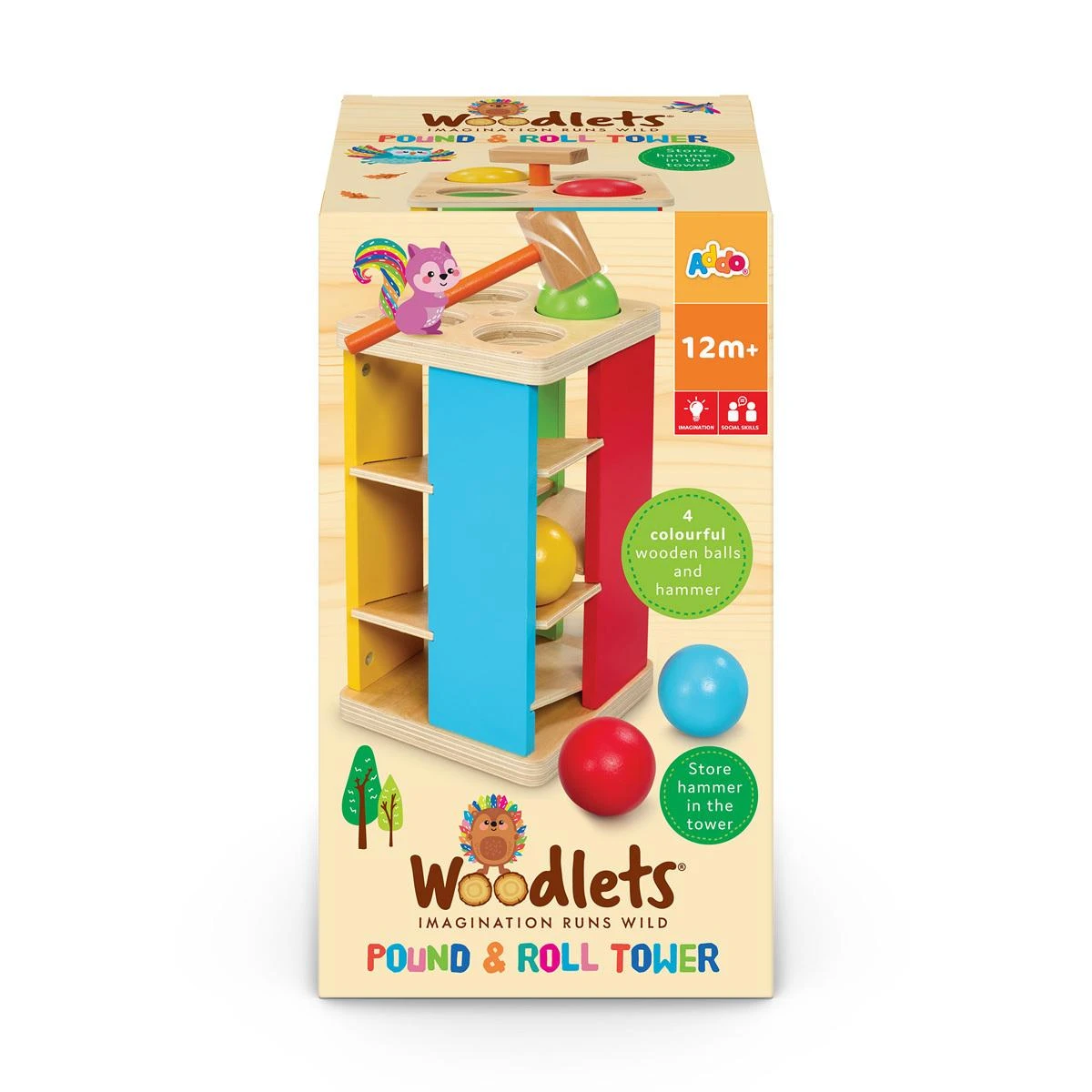 Woodlets Pound And Roll Tower Activity Toy