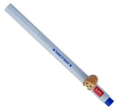 Gel Pen Blue With Animal Decoration - Sloth