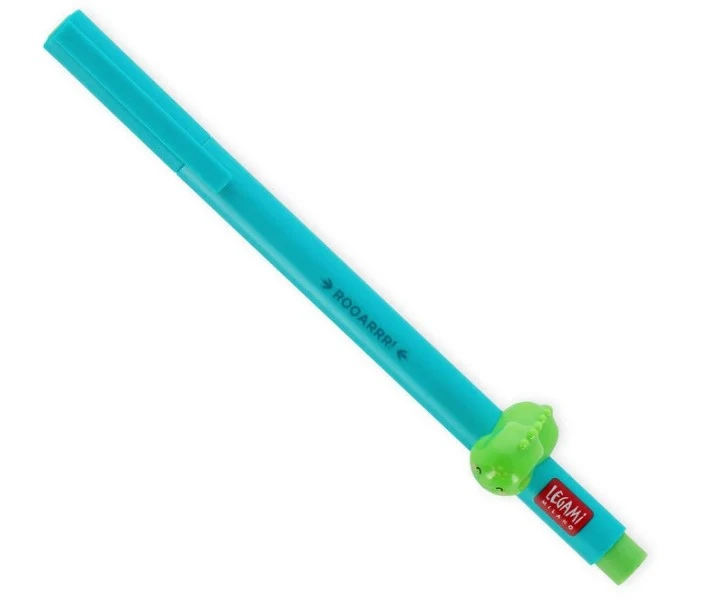Gel Pen Green With Animal Decoration - Dino