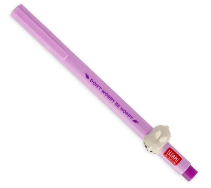 Gel Pen Purple With Animal Decoration - Bunny