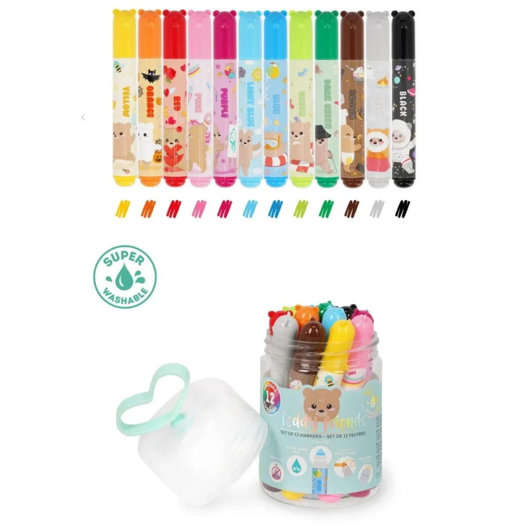 Set of 12 Markers - Teddy Bear
