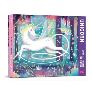 Book & Giant Puzzle - Unicorn 100 Pcs