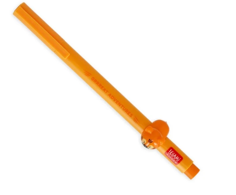 Gel Pen Orange With Animal Decoration - Tiger