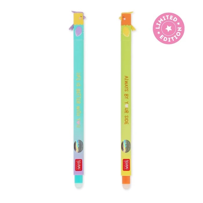 Set Of 2 Erasable Gel Pens - Love Birds