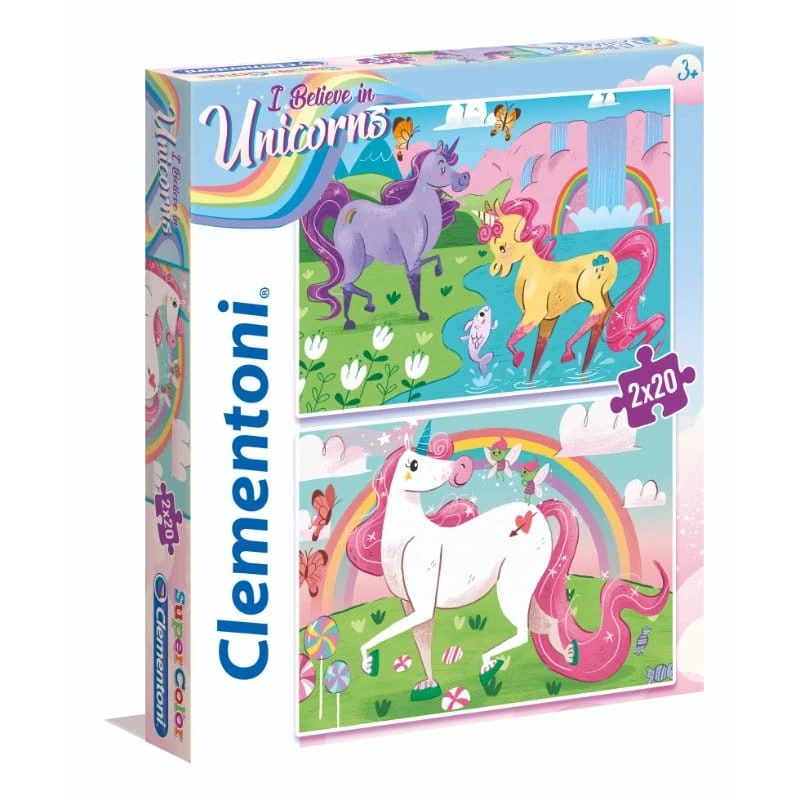 Clementoni Unicorn Brilliant - 2 x 20Pcs