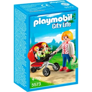 Playmobil Mother With Twin Stroller Playset