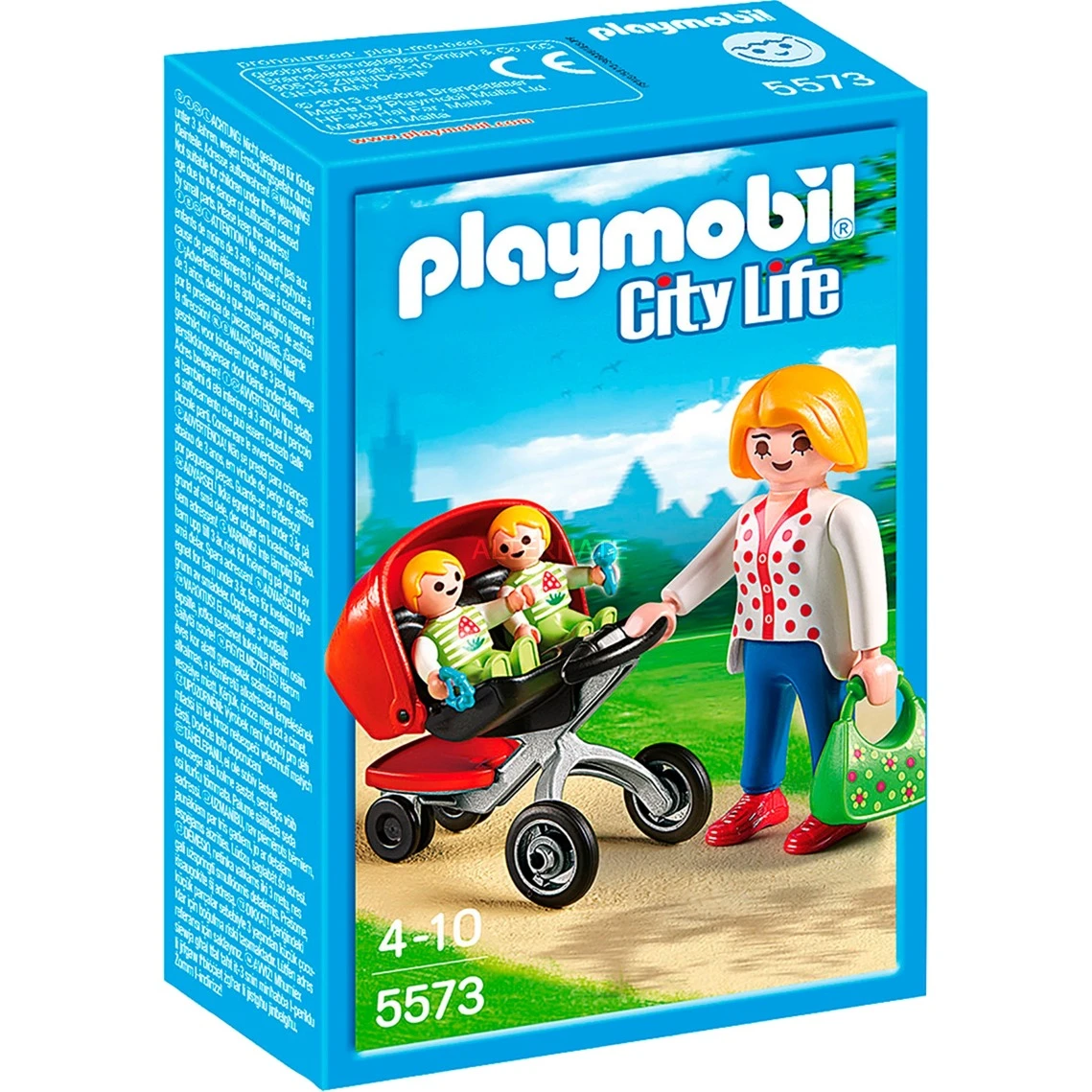 Playmobil Mother With Twin Stroller Playset