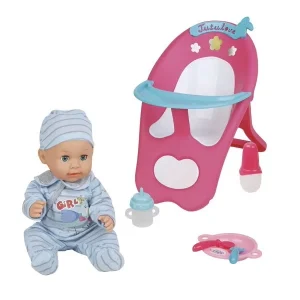 Doll With Baby Highchair 36 cm