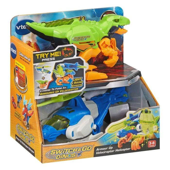 Switch & Go Dinos Armor Up Velociraptor Helicopter