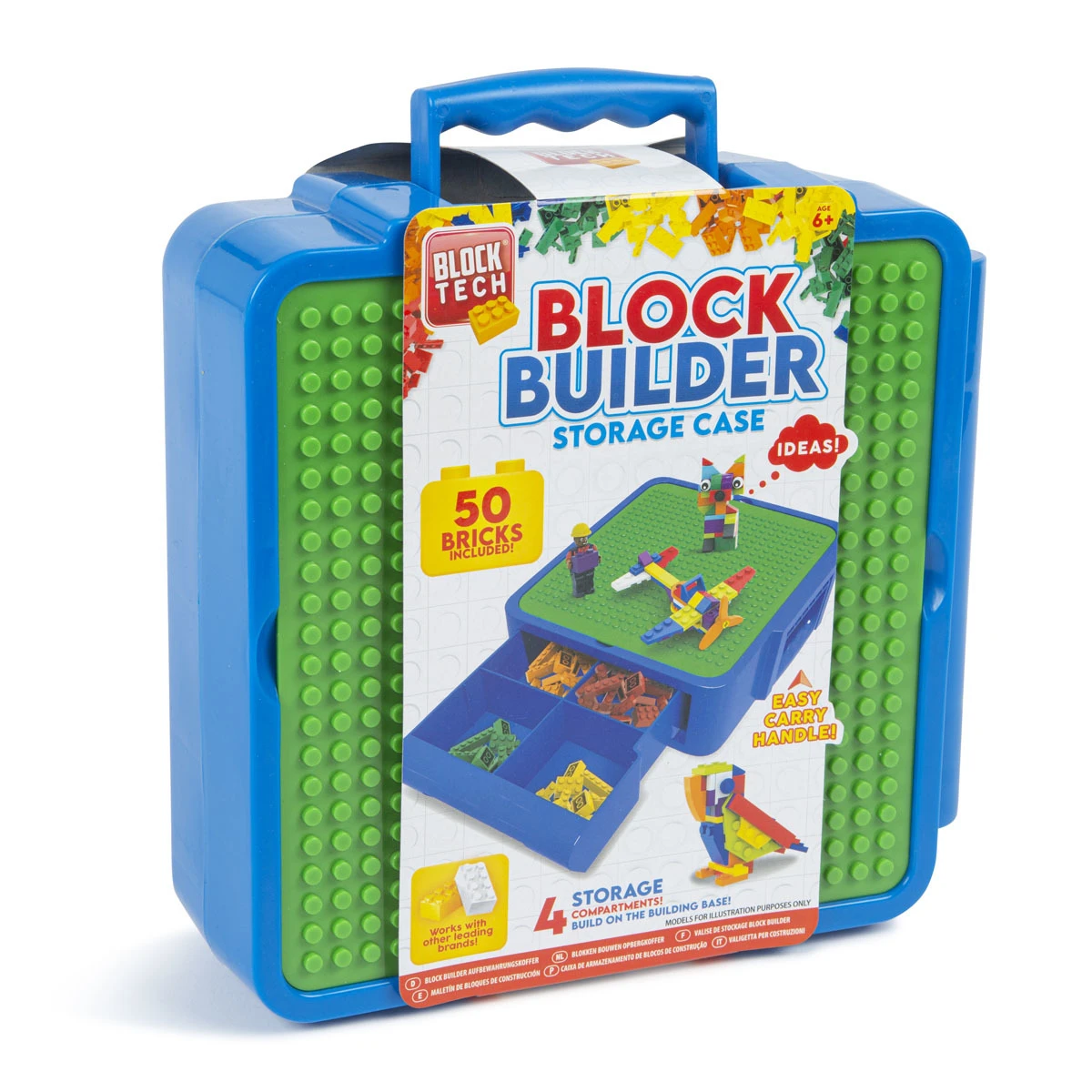Block Tech 50 Building Blocks & Storage Case Blue