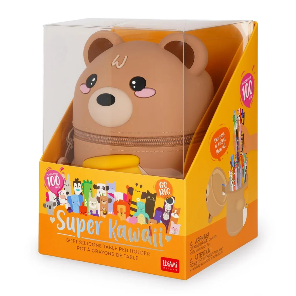 Pencil Case 2In1 Silicone Kawaii Teddy Bear