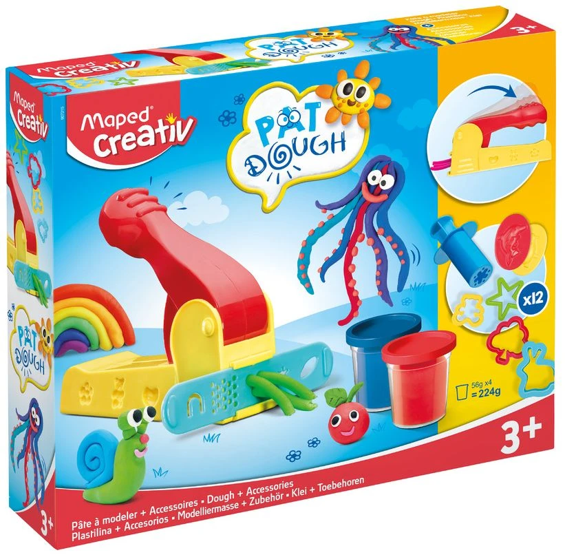Maped Creativ - Pat Dough - 4 Pots & 12 Acc