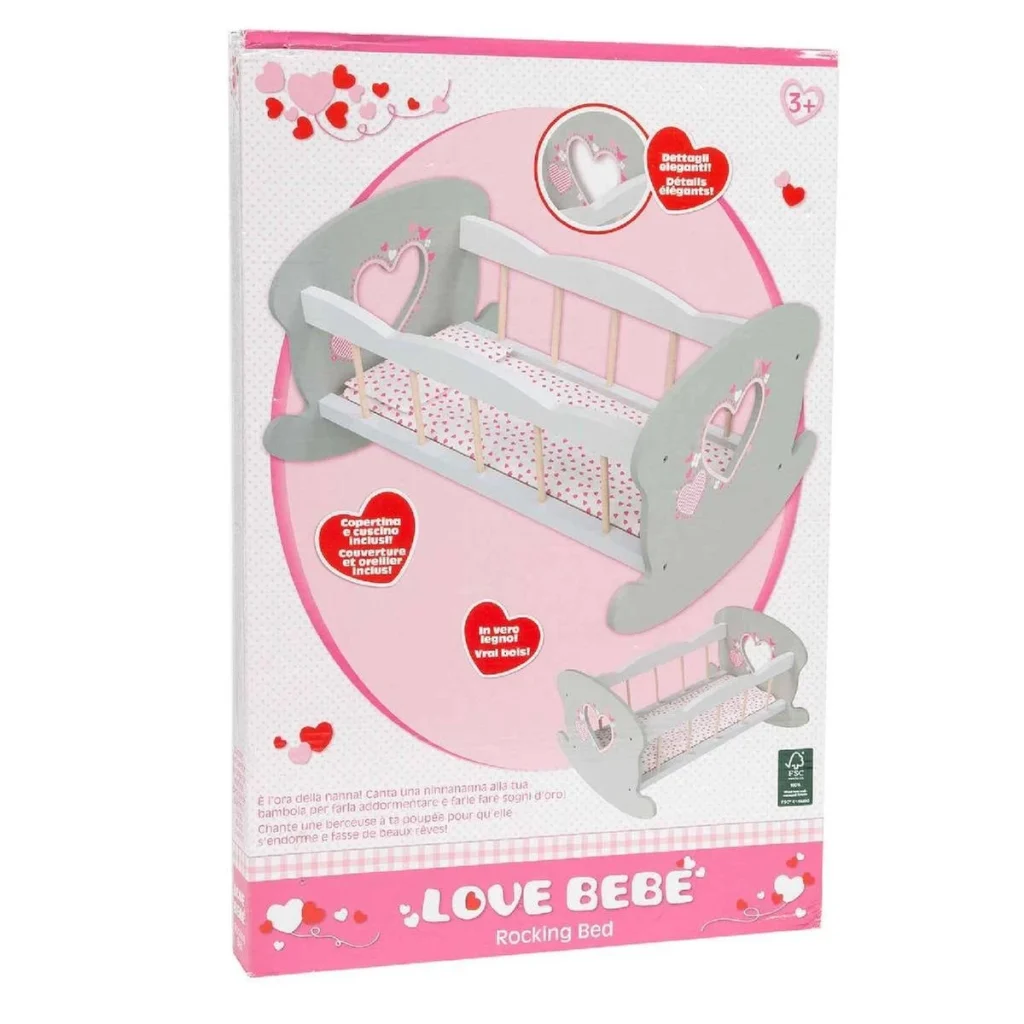 Wooden Rocking Bed For Doll