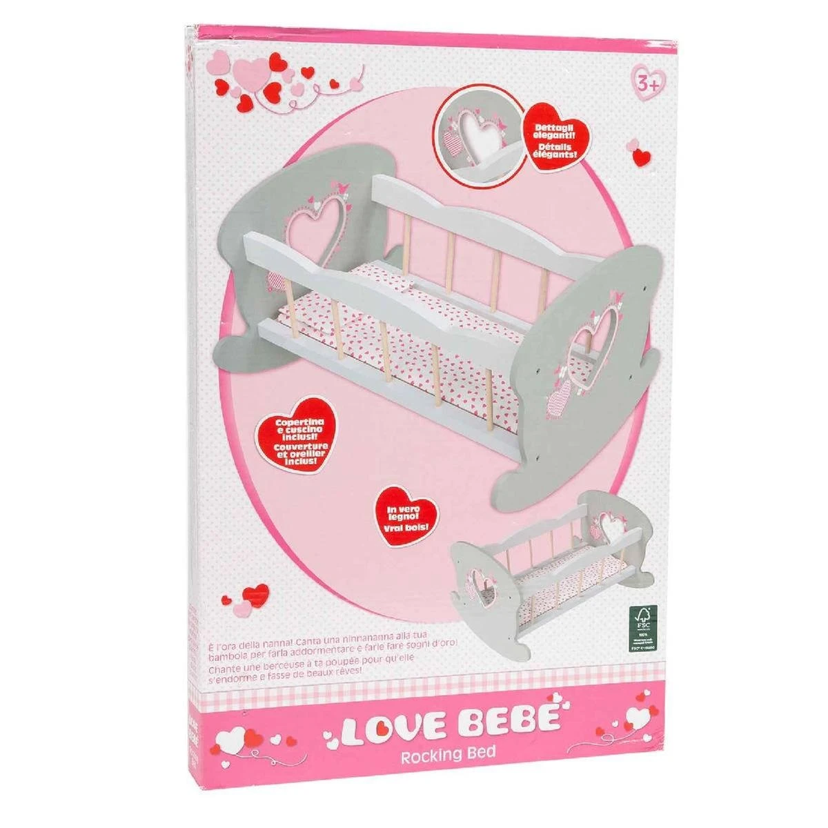 Wooden Rocking Bed For Doll