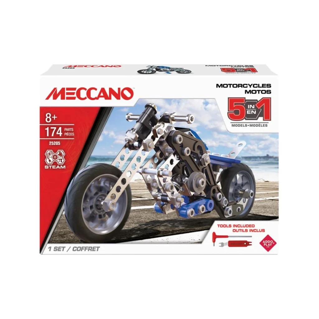 Meccano 5 In 1 Motorcycles Construction Set