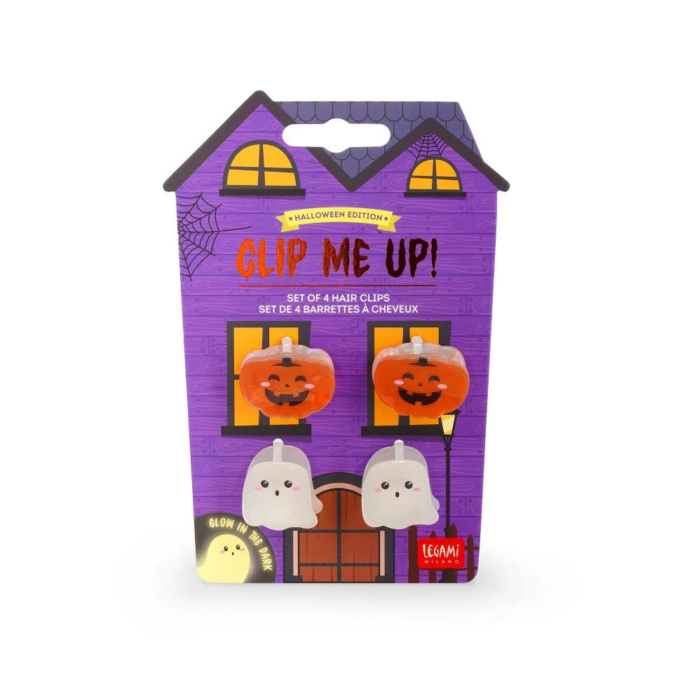Hw Hair Clips Set Of 4 Ghost + Pumpkin