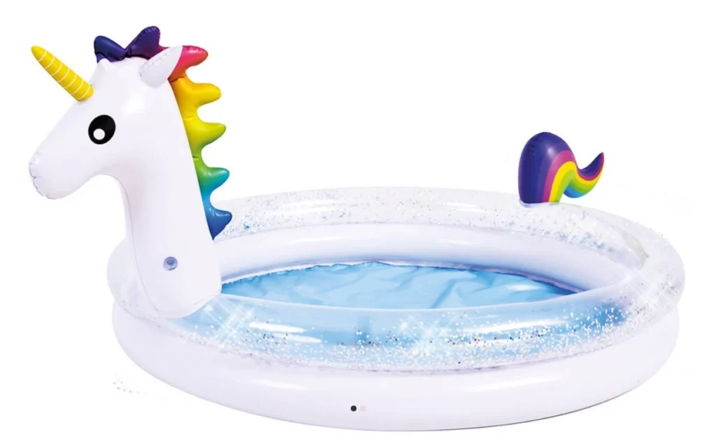 POOL 2 RING UNICORN W/GLITTER 99Ø X 50CM