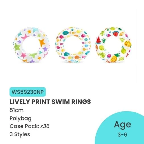 LIVELY PRINT SWIM RINGS 20 INCH